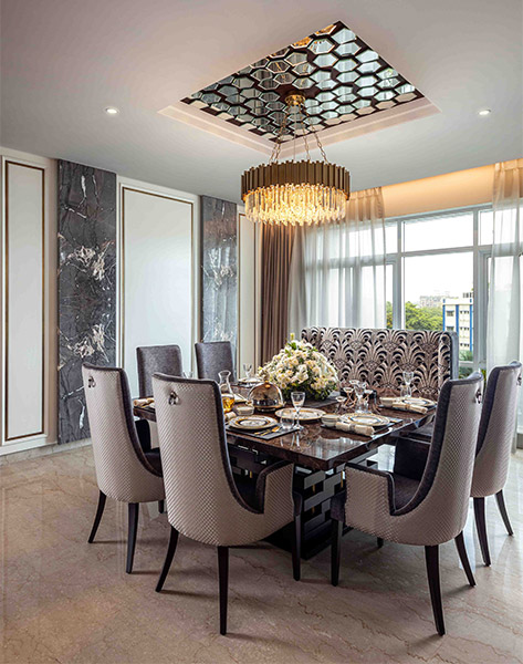 Beautiful false ceiling design with statement light piece - Beautiful Homes