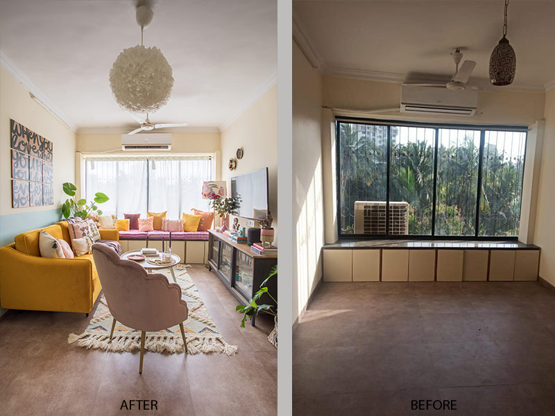 Living room design with yellow sofa – Beautiful Homes