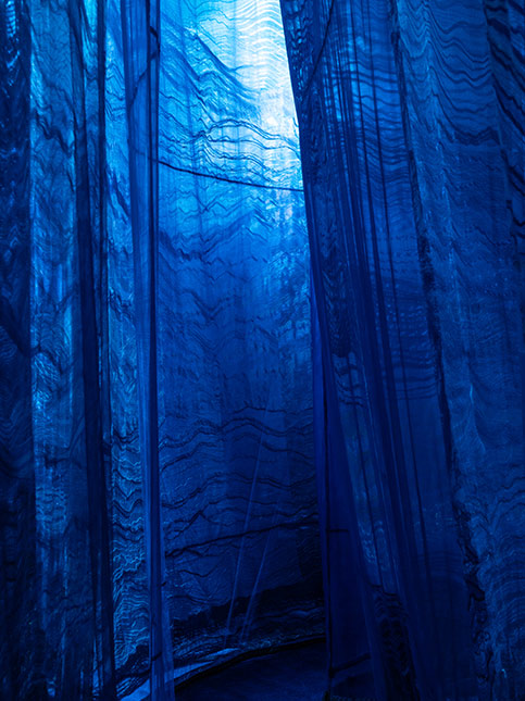 Blue fabric drape - Beautiful Homes