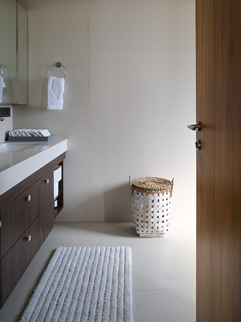 Neutral Toned Bathroom Entrance - Beautiful Homes