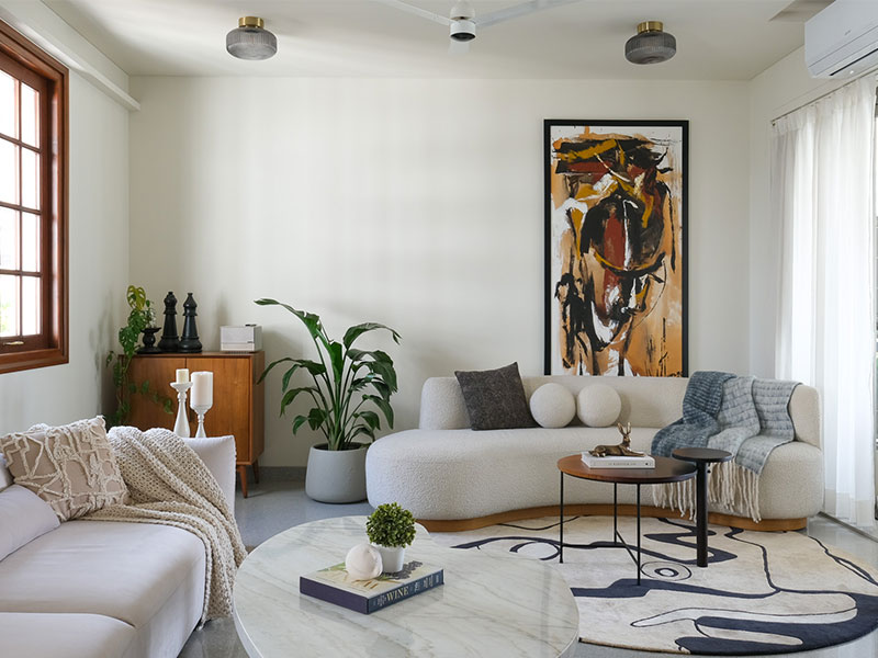 White Themed Living Room Design - Beautiful Homes