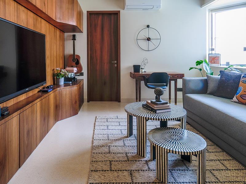 Wooden Tv Cabinet in White Living Room - Beautiful Homes