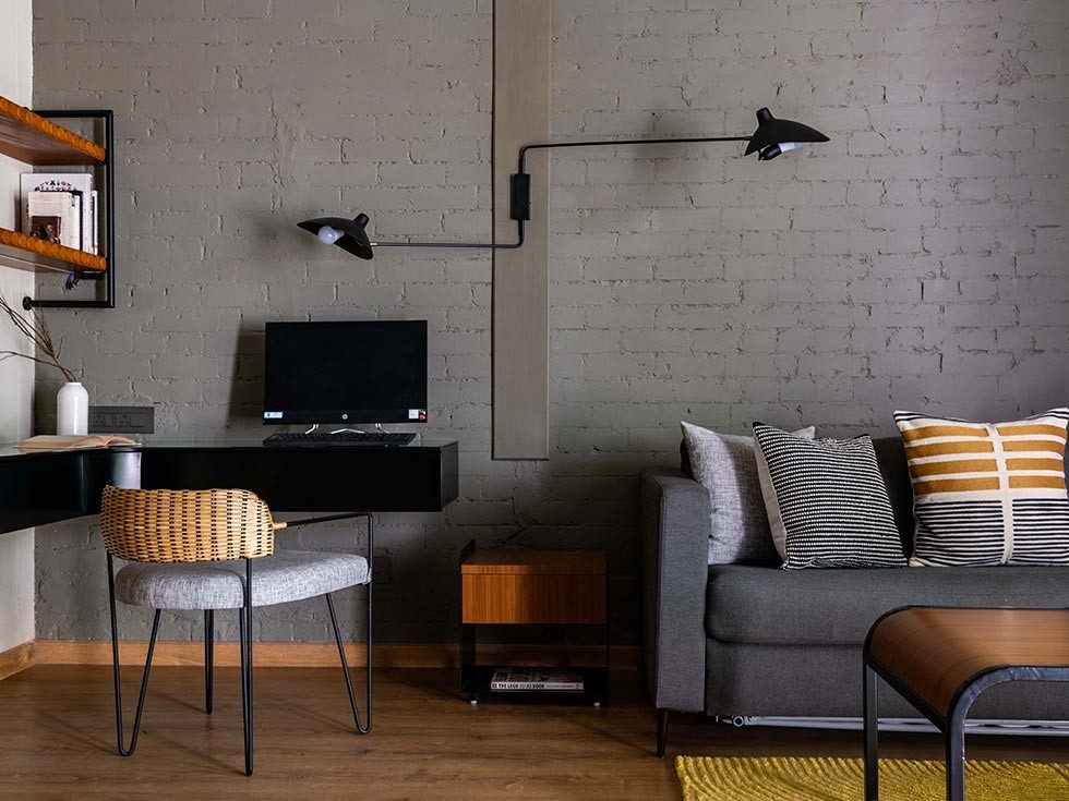 Beautiful grey living and study area - Beautiful Homes