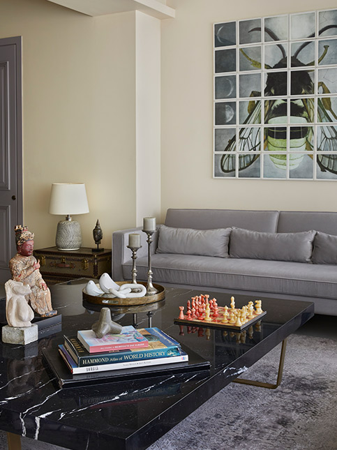 Honey Bee Square Wallpaper in Living Room - Beautiful Homes