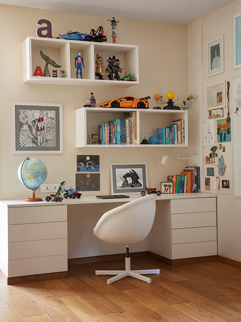 Creative Kids Study Room in White Colour - Beautiful Homes