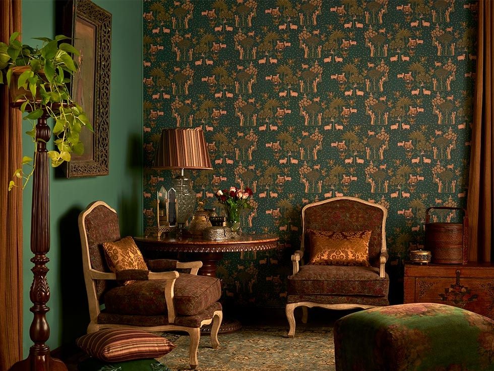 Patterned Wallpaper For living room - Beautiful Homes