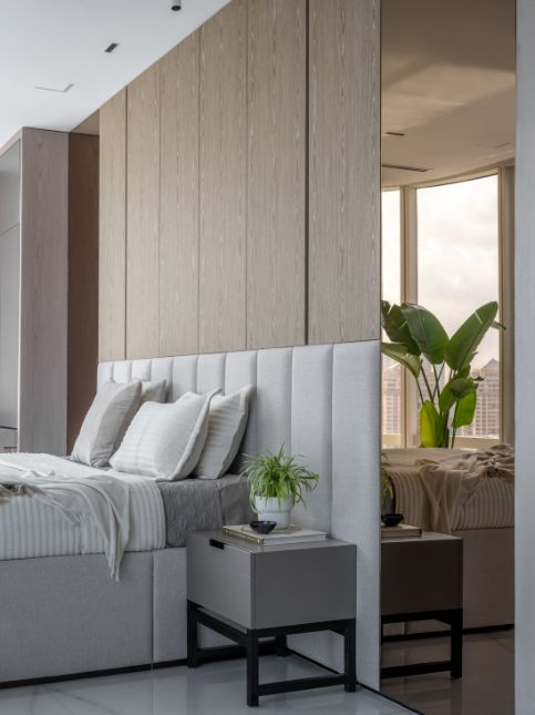 Wall Panelled White Wood To Headboard - Beautiful Homes