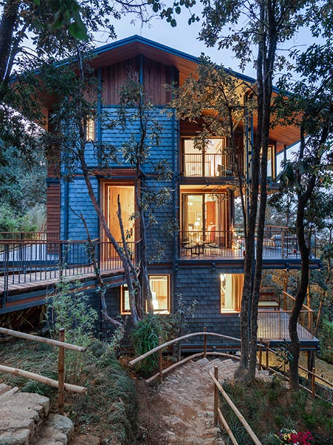 Blue exterior house design – Beautiful Homes