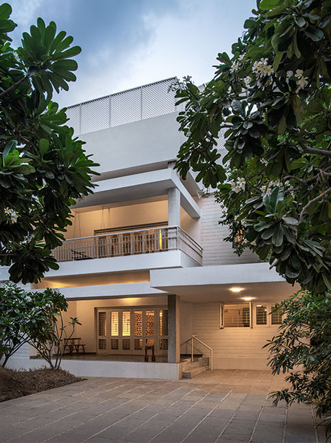 Exterior View of White Bungalow - Beautiful Homes