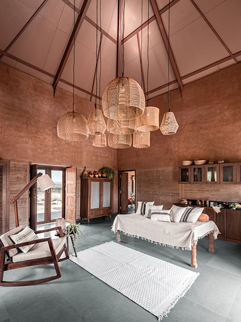 Beautiful Rustic Brown Bedroom with Ceiling Hanging Décor - Beautiful Homes