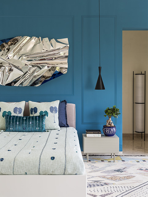 Blue themed bedroom design – Beautiful Homes
