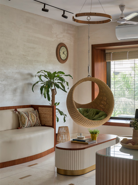 Beige Coloured Living Room with AC - Beautiful Homes