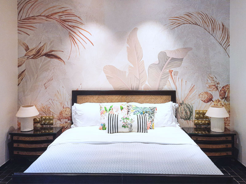 Pastel Coloured Aesthetic Accent Wall in Bedroom - Beautiful Homes