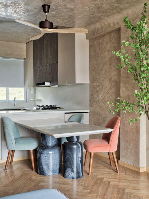 Marble Themed Kitchen and Dining Room - Beautiful Homes