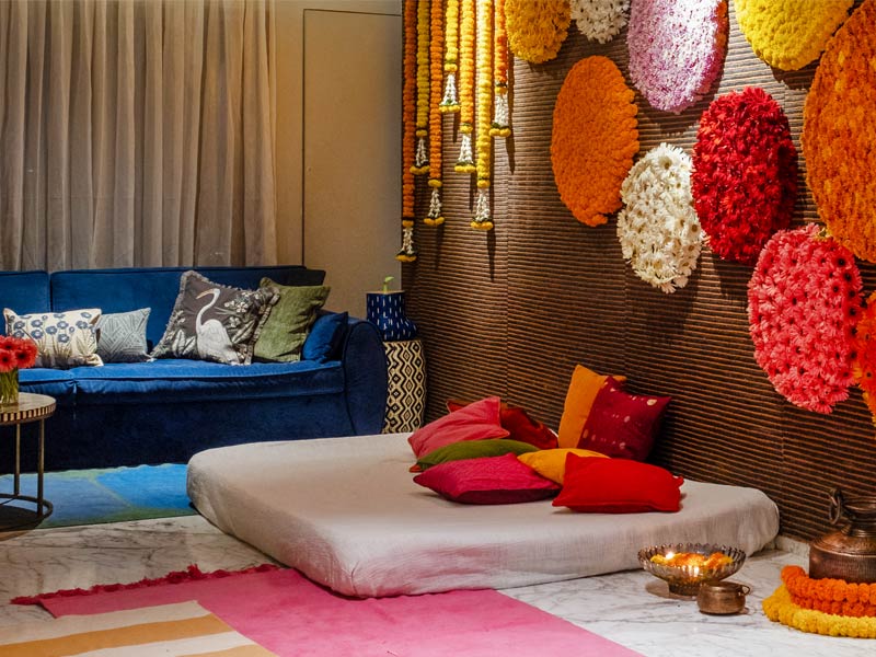 Diwali floor seating arrangement ideas - Beautiful Homes