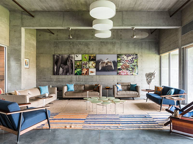 Amazing Beige and Blue Sofa Set in Living Room - Beautiful Homes