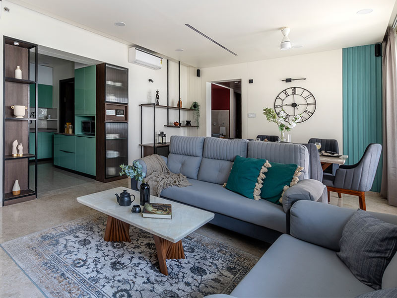 Beautiful Black Roman Wall Clock in Dining Room - Beautiful Homes
