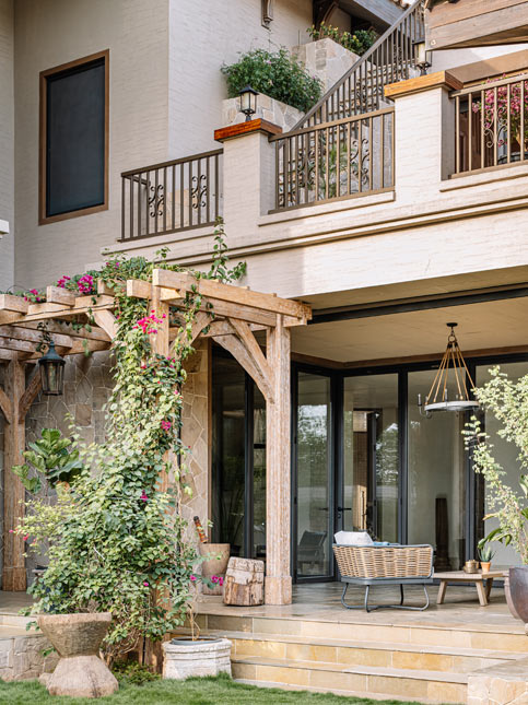 Mediterranean Style External Patio Area - Beautiful Homes