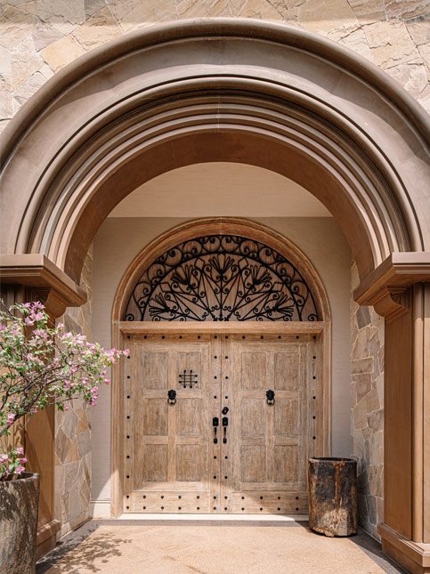 Sandstone Arched Main Entrance Door - Beautiful Homes