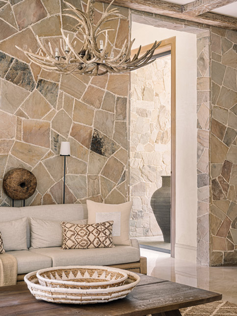Natural Stone Wall in Rustic House - Beautiful Homes