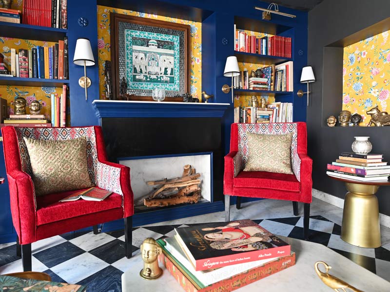 Red chair design for the library room – Beautiful Homes