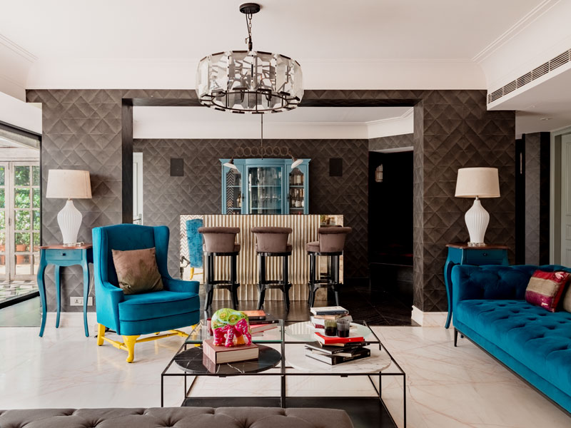 Bright blue sofa design – Beautiful Homes