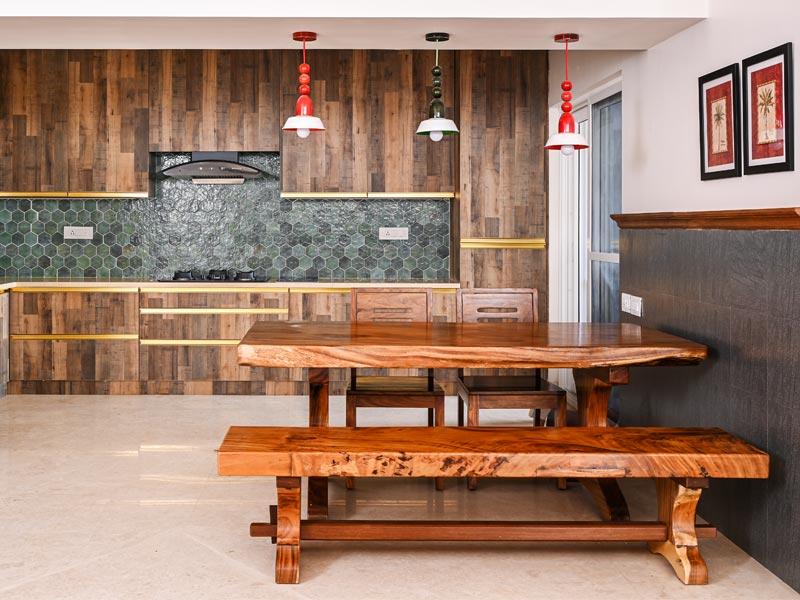 Open kitchen design with tiles backsplash - Beautiful Homes