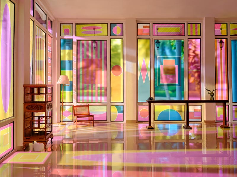 Colourful stained-glass windows in a room - Beautiful Homes