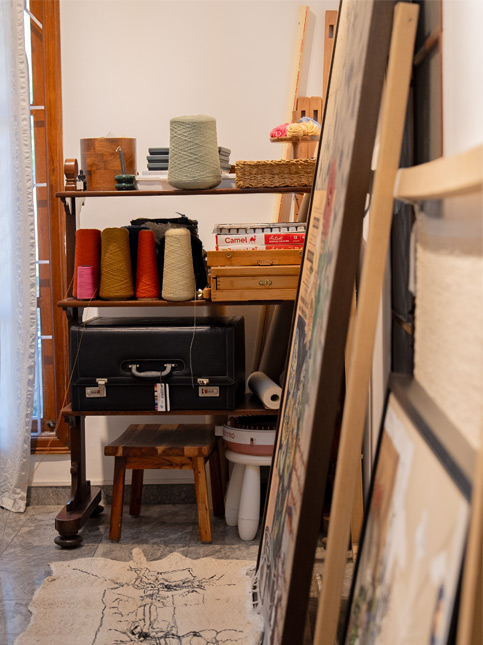 The studio’s supply corner – Beautiful Homes