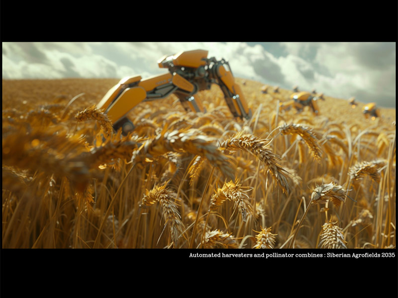 AI-powered harvesters in a Siberian wheat field, envisioning agriculture in 2035 – Beautiful Homes