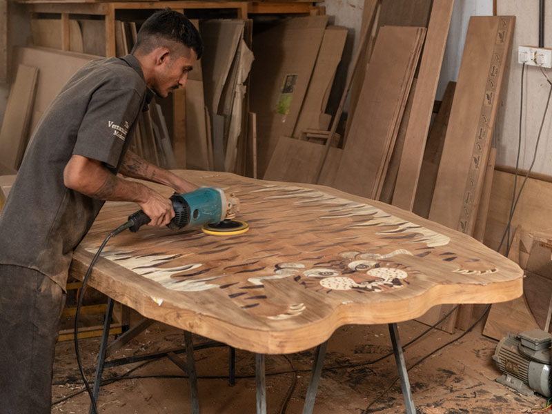 Process of Sanding a Wooden Table - Beautiful Homes