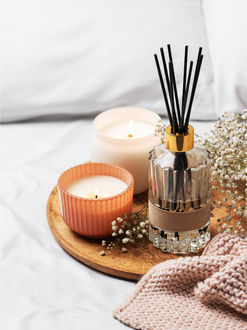 Blush Coloured Scented Candle and Incense Stick - Beautiful Homes