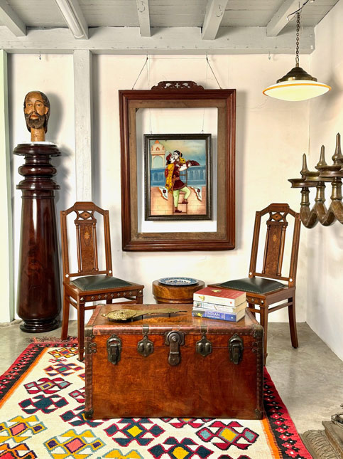 Brown Wooden Frame with Indian Painting - Beautiful Homes