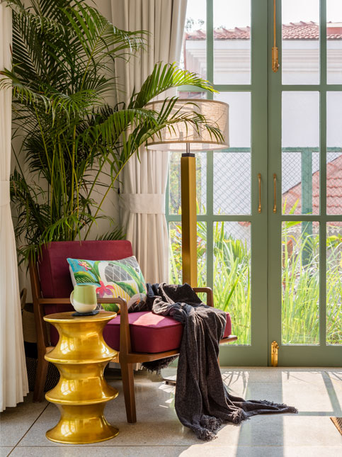 Red chair and side table – Beautiful Homes