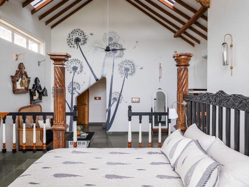 Textured white bedroom in Goa – Beautiful Homes