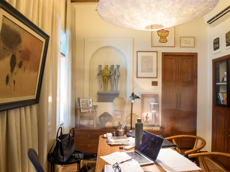 Interior of Neutral Themed Home Office - Beautiful Homes