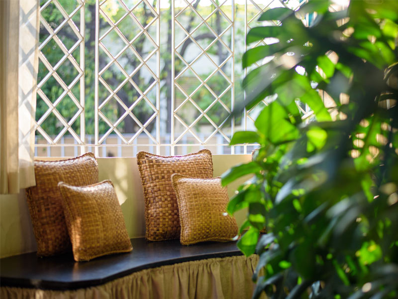 Square Shaped Jute Pillows - Beautiful Homes