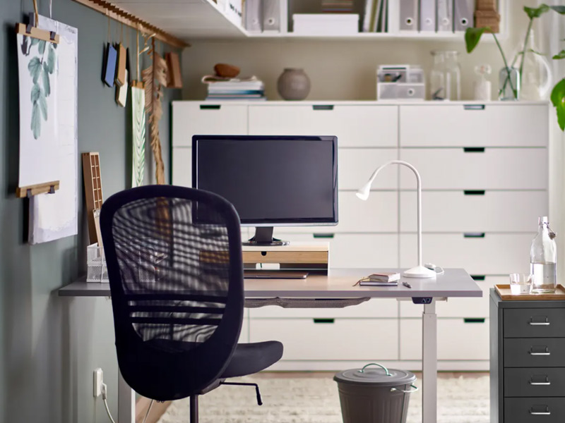 Minimal Black and White Home Office Design - Beautiful Homes