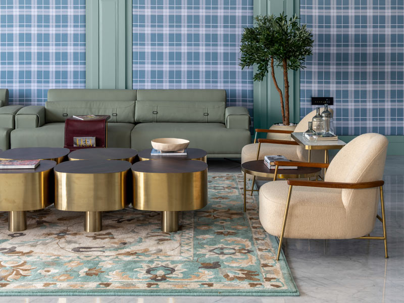 Media lounge with bold patterns – Beautiful Homes