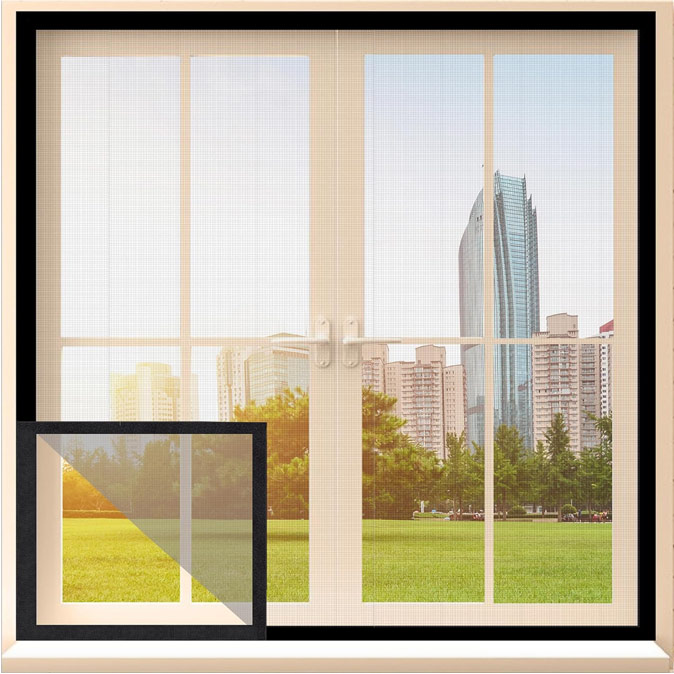 A transparent mosquito net installed on a window offers an unobstructed cityscape view – Beautiful Homes