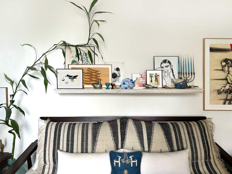 Artistic Shelf Display with Décor and Art - Beautiful Homes