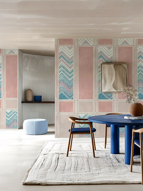 Painted Windows wallpaper in a green colourway, creating a serene and elegant living space with a classic armchair – Beautiful Homes