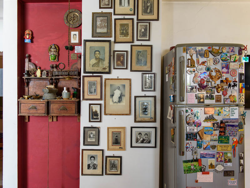 Indu Antony’s home corner with photos and magnets – Beautiful Homes