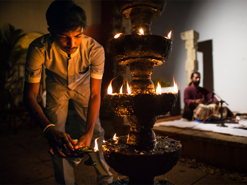 Diwali celebration at Malabar House with lamps and music – Beautiful Homes