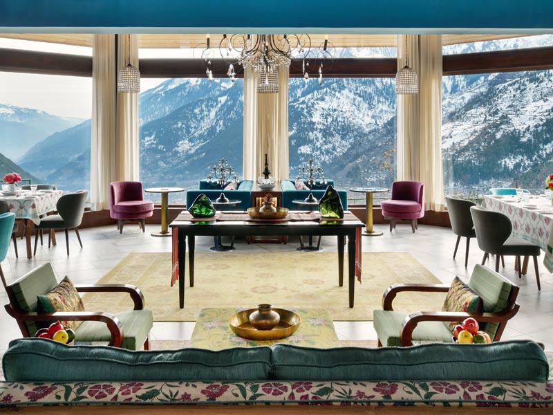 Grand lounge at Sitara Himalaya with mountain views and elegant interiors – Beautiful Homes