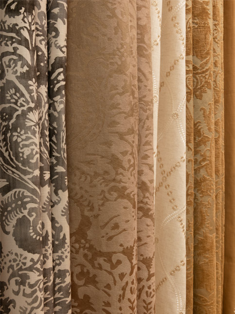 Damask Story fabrics featuring jacquards, prints and embroideries – Beautiful Homes