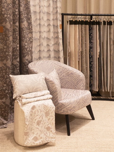 Furniture upholstered with fabrics from the Lario collection – Beautiful Homes
