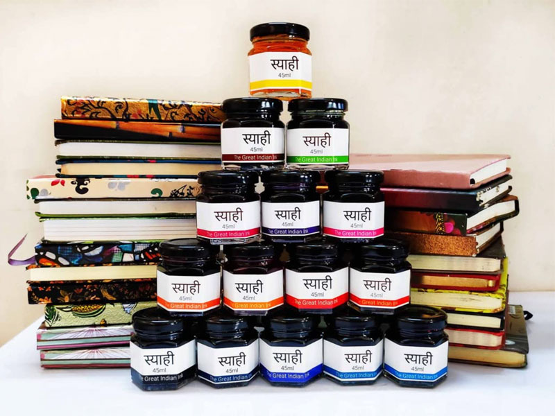 A pyramid stack of small Syahi fountain pen ink bottles – Beautiful Homes