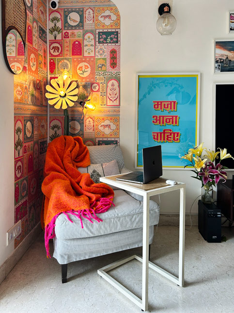 Saniya Zehra’s work corner in her living room - Beautiful Homes