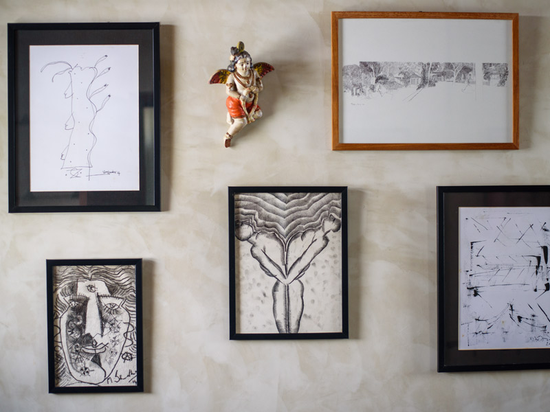 Art wall with framed drawings – Beautiful Homes